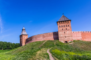 Fototapeta na wymiar View on Kremlin in Veliky Novgorod