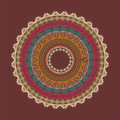 Ethnic Aztec circle ornament