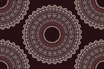 Ethnic Aztec circle ornament seamless pattern