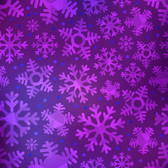 Naklejka na ściany i meble Different blue snowflakes set. Abstract seamless background