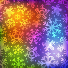 Different blue snowflakes set. Abstract seamless background