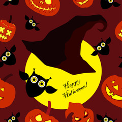 Seamless decorative vector background Happy Halloween