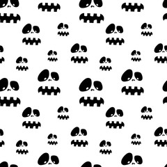 Obraz premium Seamless vector halloween pattern with ghosts. Festive wrapper. Background.