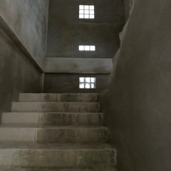 staircase cement concrete structure in residential house