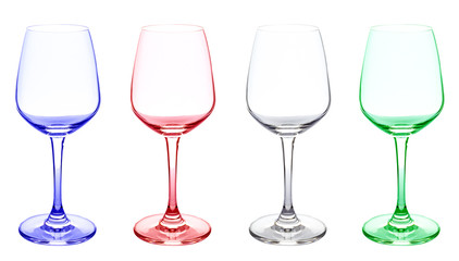 Wine Glass in Colors / Wine Glass / Wine Glass in Colors Isolated on White Background