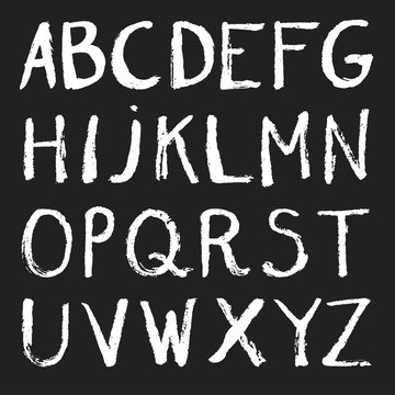 handwritten brush alphabet. vector letters.