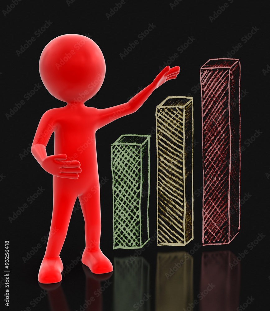 Poster man and graph (clipping path included)