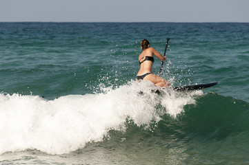 Sap boarding on the waves