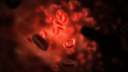 Naklejka premium streaming blood cells in vein
