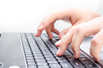 finger on the keyboard