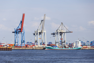 Container Harbor in Hamburg, Germany