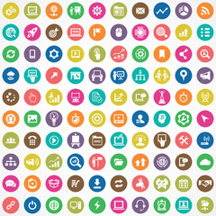 Fototapeta na wymiar digital marketing 100 icons universal set
