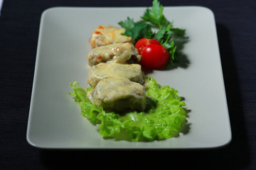 rolls portion serving traditional Japanese cuisine