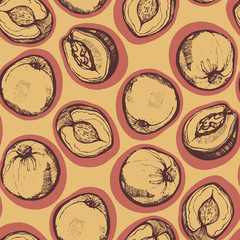Peach Seamless Pattern
