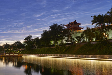 Obraz premium the ancient city wall of xi'an