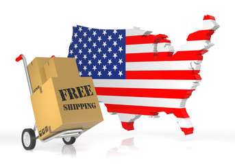 Free Shipping with USA Map