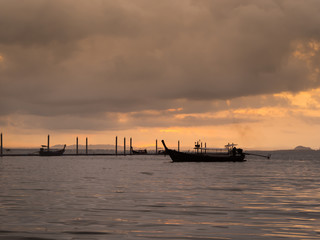 silhouette sunrise at sea