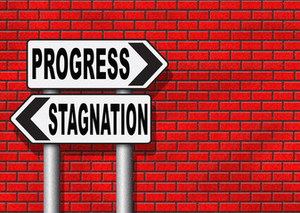 Fototapeta na wymiar progress or stagnation