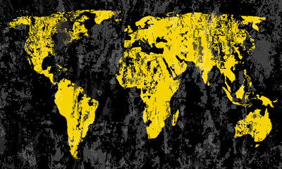grunge world map