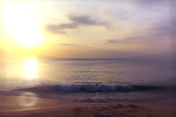 Fototapeta na wymiar Summer seascape on the sand on the shore