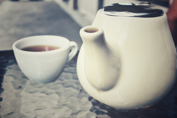 Tea pot with cup