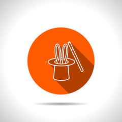 Magic trick rabbit in black hat cylinder