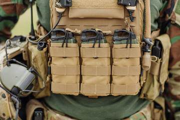 soldier  equipment on the battlefield