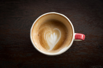 latte art, heart latte froth