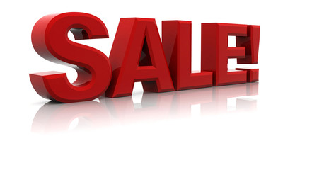 3d render of the word SALE
