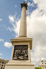 Fototapeta na wymiar Nelson Statue at Trafalgar Square, London