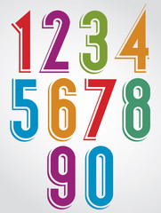 Colorful comic narrow numbers with white outline.