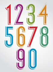 Colorful comic narrow numbers with white outline.