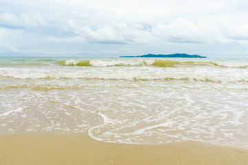 Beautiful sea at Suan Son beach with Samed islands at Rayong, Thailand