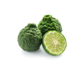 Bergamot fruit on white background.