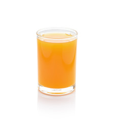Orange juice and slices of orange isolated on white background