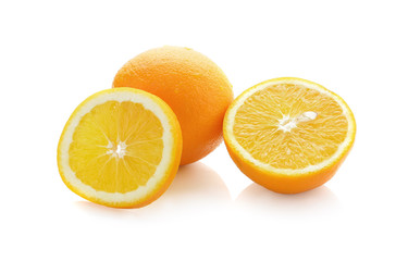 Orange fruit isolated on white background + Clipping Path