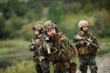 Fototapeta premium U.S. Army soldiers during the military operation