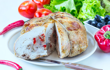 the chicken stuffed with vegetables