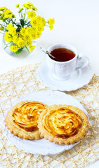cookies with cottage cheese on a white plate