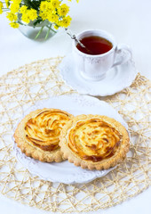 cookies with cottage cheese on a white plate