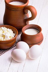 eggs, cottage cheese and milk