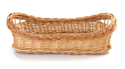 wicker basket isolated on white