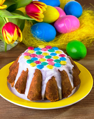 Easter cake with white glaze