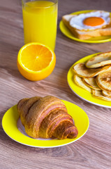 croissant with orange juice
