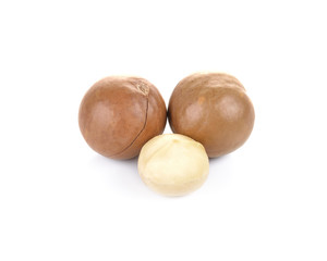 macadamia nut photography on a white background