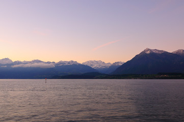 Scenery of Thun Lake in the morning