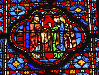 King Queen Stained Glass Sainte Chapelle Paris France