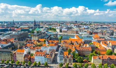 Fototapeta na wymiar Aerial view of Copenhagen, Denmark