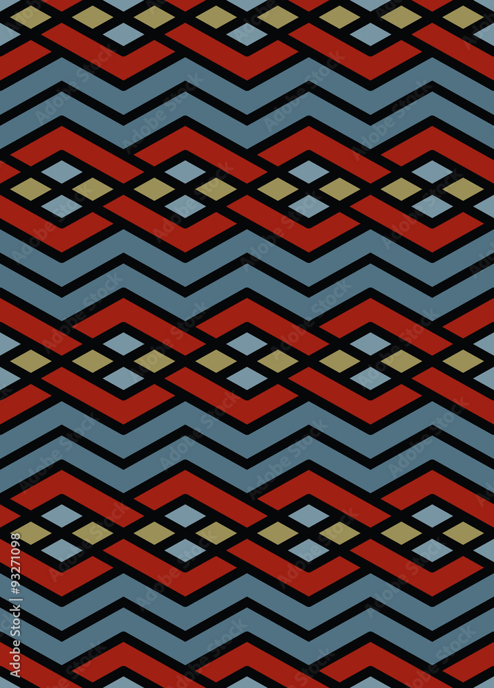 Poster bright abstract seamless pattern with interweave lines. vector p