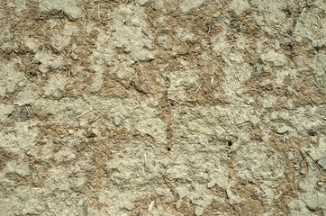 Wall plastered with mud and straw